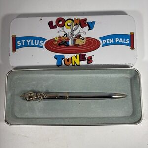 Warner Bros Looney Tunes Stylus‎ Pen Pals Tweety Bird in Tin Box Chrome & Gold